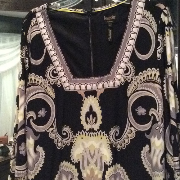 Laundry dress, bell sleeves, black, yellow, 6 - Picture 4 of 9